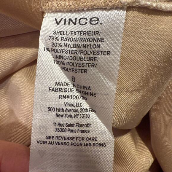 VINCE Drapey Striped Tiered Dress in Optic White Size 8 Quiet Luxury Chic Breezy - Picture 7 of 8